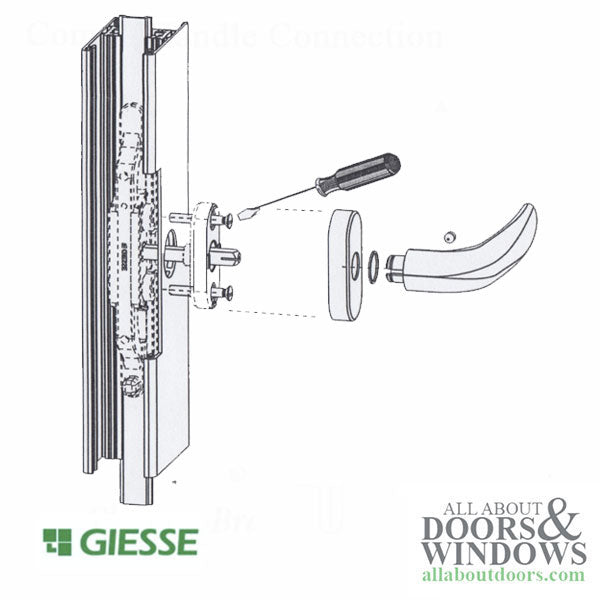 Giesse Prima Handle Set For Sliding Patio Door - Giesse Prima Handle Set For Sliding Patio Door