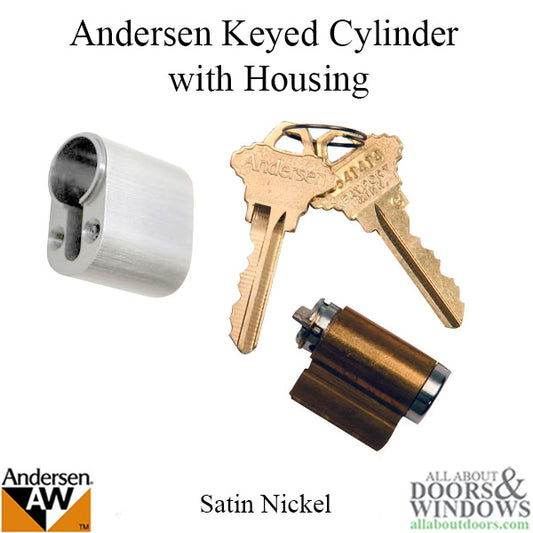 Andersen Keyed Cylinder with Housing -  Satin Nickel