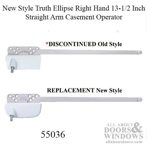 New Style Truth Ellipse Right Hand 13-1/2 Inch Straight Arm Casement Operator - Choose Color - New Style Truth Ellipse Right Hand 13-1/2 Inch Straight Arm Casement Operator - Choose Color