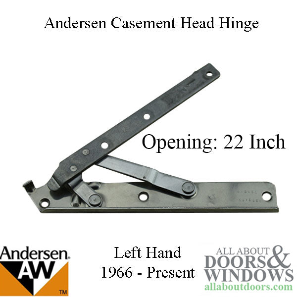 Andersen Enhanced Casement Straight Arm Head Hinge, Left Handed, 22 Inch - Andersen Enhanced Casement Straight Arm Head Hinge, Left Handed, 22 Inch