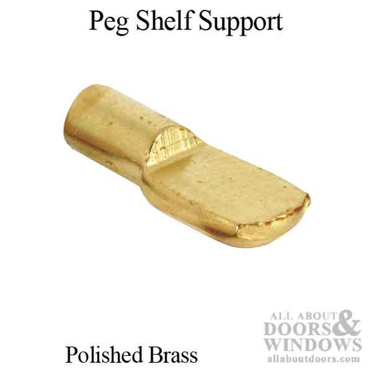 Peg Shelf Support, Spoon style, 3/16 (5mm ) - Brass