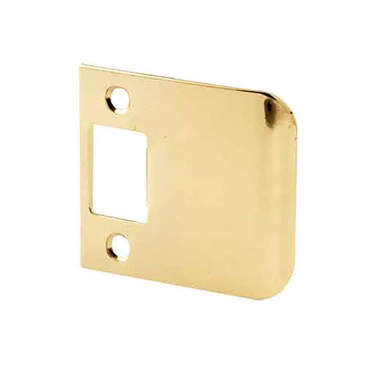 Strike Plate with Extended Lip, 2-1/2", Plated Brass