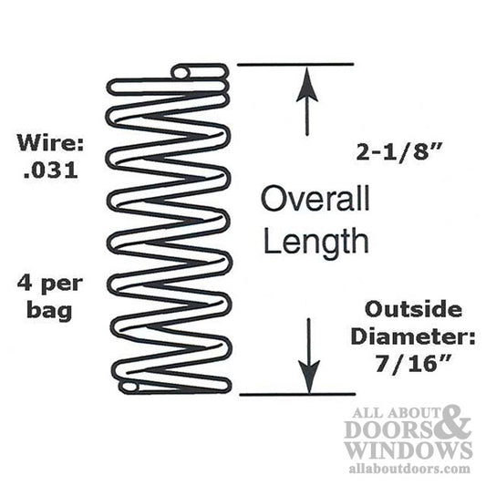 Compression Spring - 7/16 Inch Diameter X 2-1/8 Inches Long - .031 Wire