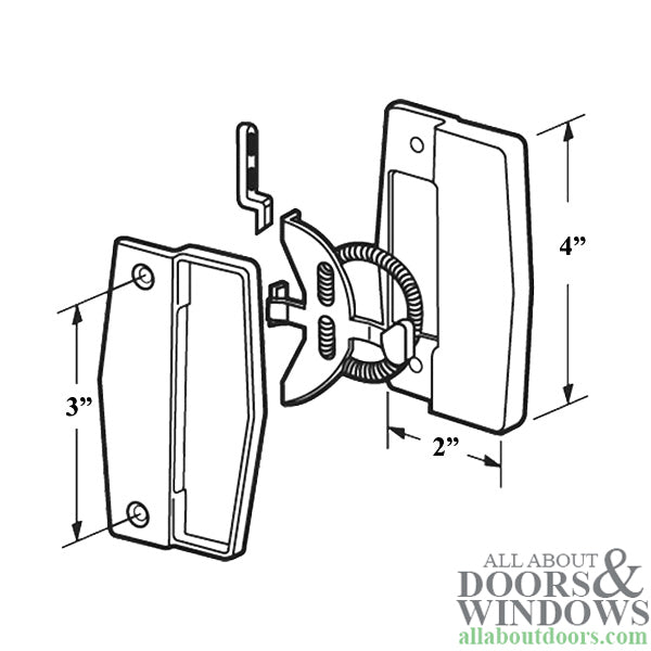 Non-Handed Plastic Latch & Pull Handle Set with Steel Latch for Sliding Screen Door - Black - Non-Handed Plastic Latch & Pull Handle Set with Steel Latch for Sliding Screen Door - Black