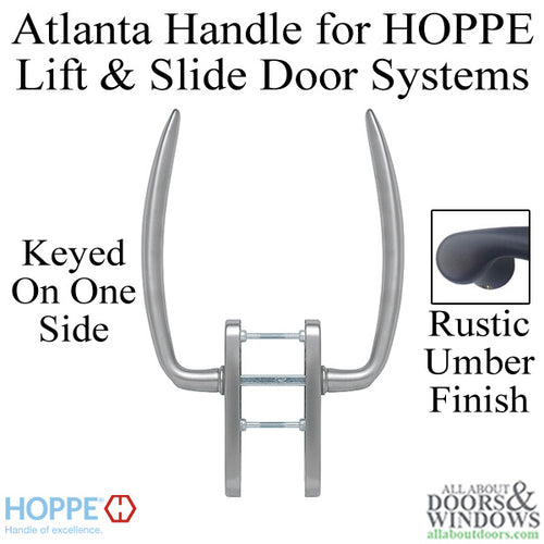 HOPPE Atlanta Series Handle Set for Active Lift and Slide Door System Keyed One Side Rustic Umber - HOPPE Atlanta Series Handle Set for Active Lift and Slide Door System Keyed One Side Rustic Umber