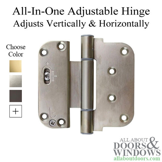 Adjustable Hinge All in One Vertical Horizontal NRP Hinge Fits Outswing Door Choose Color