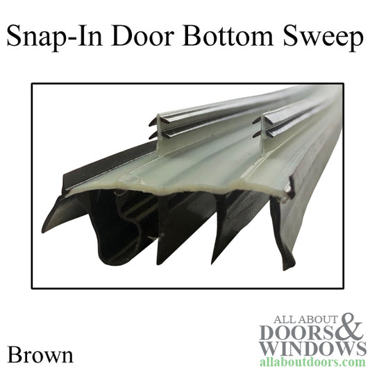 Door Bottom Sweep, Snap-In, 2 Barbs at 7/8" - Brown