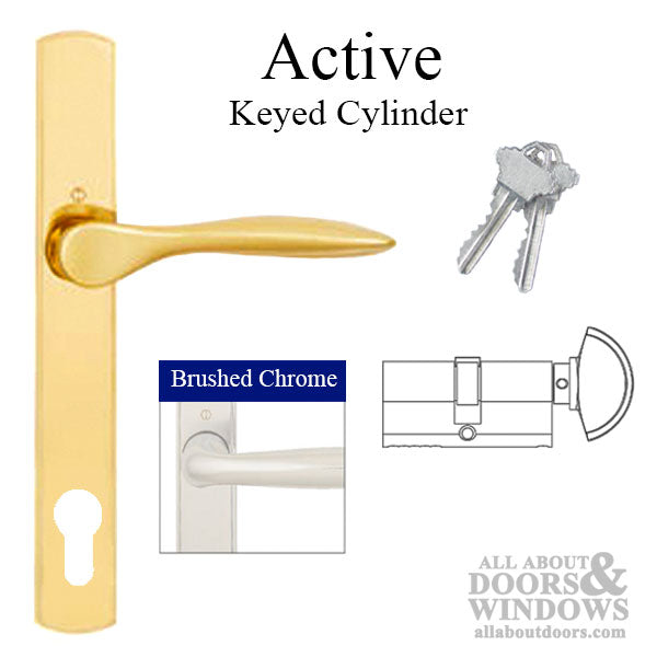 HOPPE Multipoint Handle Set with New Orleans Lever Active Brushed Chrome - HOPPE Multipoint Handle Set with New Orleans Lever Active Brushed Chrome