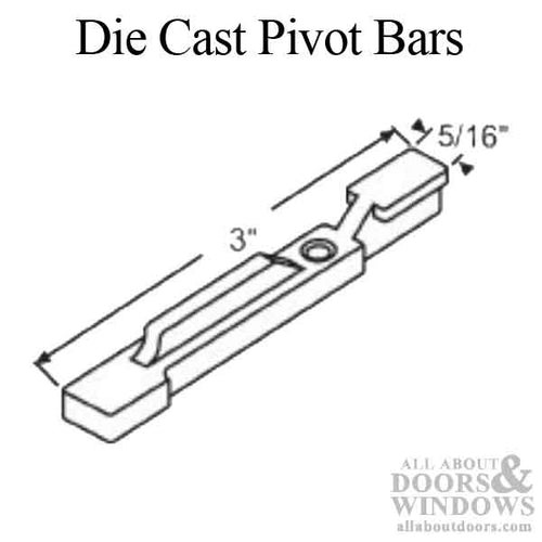 Die Cast, 1 hole Pivots - Left and Right Hand Pair - Die Cast, 1 hole Pivots - Left and Right Hand Pair