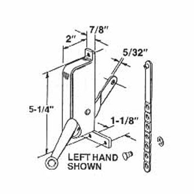 Operator, Type 2 Awning Window, METAL  ADJ. LINK,  L H - sold each - Operator, Type 2 Awning Window, METAL  ADJ. LINK,  L H - sold each