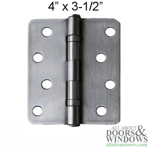 Ball Bearing Button Tip 1/4 radius Hinge 4 x 3-1/2