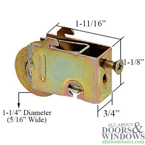 Sliding Patio Door Roller 1-1/4 Inch Steel Wheel Diameter with Adjustable Steel Housing Assembly - Sliding Patio Door Roller 1-1/4 Inch Steel Wheel Diameter with Adjustable Steel Housing Assembly