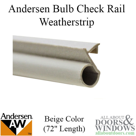 Andersen Window Weatherstrip, Offset Bulb,  Narroline, 72 inch - Beige