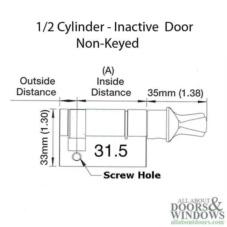 31.5/10 CES  360° Euro profile Inactive 1/2 cylinder - 31.5/10 CES  360° Euro profile Inactive 1/2 cylinder