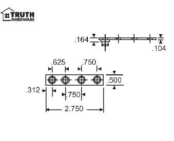 Truth Straight Sash Mounting Bracket, Non Handed - E-Gard, Corrosion Resistant - Truth Straight Sash Mounting Bracket, Non Handed - E-Gard, Corrosion Resistant