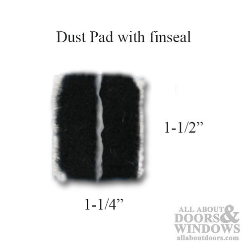 Dust/ Corner Pad, 1-1/4 x 1-1/2, Adhesive Back - Black - Dust/ Corner Pad, 1-1/4 x 1-1/2, Adhesive Back - Black