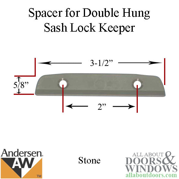 Andersen Shim Spacer for Double Hung Windows Sash Lock Keeper Stone - Andersen Shim Spacer for Double Hung Windows Sash Lock Keeper Stone