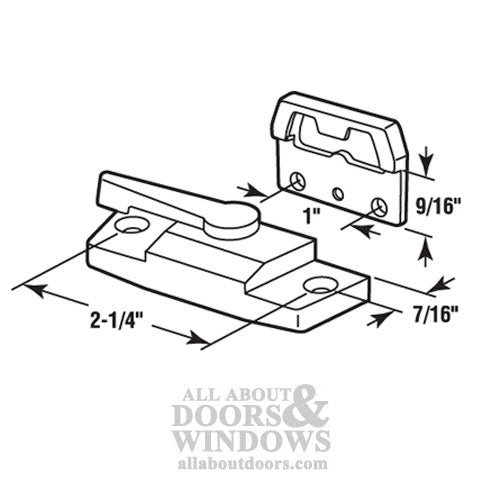 Sash / Cam Lock - Vinyl and Aluminum Sash Hardware, Diecast - White - Sash / Cam Lock - Vinyl and Aluminum Sash Hardware, Diecast - White