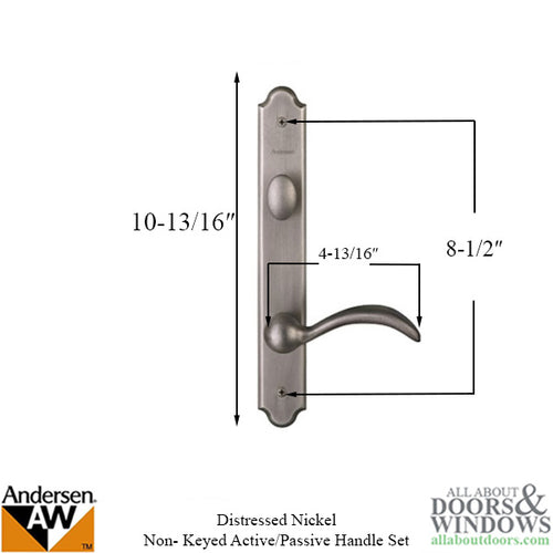 Hardware Kit, Double Door, Encino, Active / Passive - Distressed Nickel - Hardware Kit, Double Door, Encino, Active / Passive - Distressed Nickel