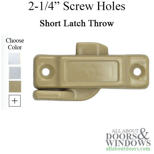 Sweep Latch 2-1/4" screw holes, Short Latch Throw, Composite (plastic)