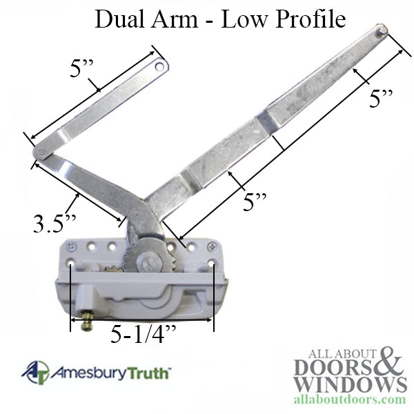 Truth Encore 50.17 Dual Arm Casement Operator, Low Profile, Sill Mount with Stud - Right Hand - Truth Encore 50.17 Dual Arm Casement Operator, Low Profile, Sill Mount with Stud - Right Hand