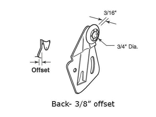 Hanger  3/8 In  offset,  3/4 In  Wheel - Hanger  3/8 In  offset,  3/4 In  Wheel