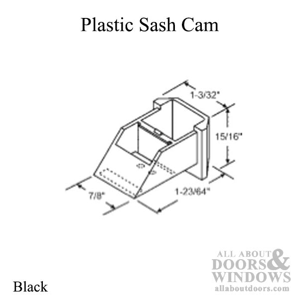 Plastic Sash Cam for  C-500 Thermal Break Windows - Black - Plastic Sash Cam for  C-500 Thermal Break Windows - Black