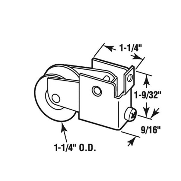 Sliding Door Roller with Adjustable Steel F Tab Housing Assembly 1.25 Inch Steel Wheel Diameter - Sliding Door Roller with Adjustable Steel F Tab Housing Assembly 1.25 Inch Steel Wheel Diameter
