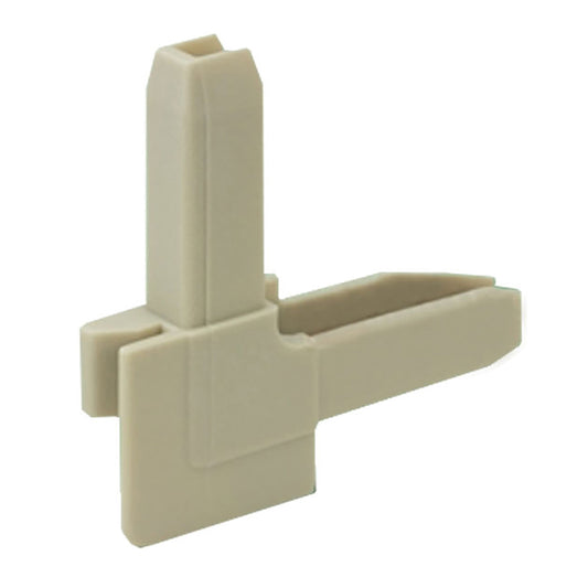 Window Screen Corner Key with Outside Flange Tab, Plastic, Right Hand - Tan