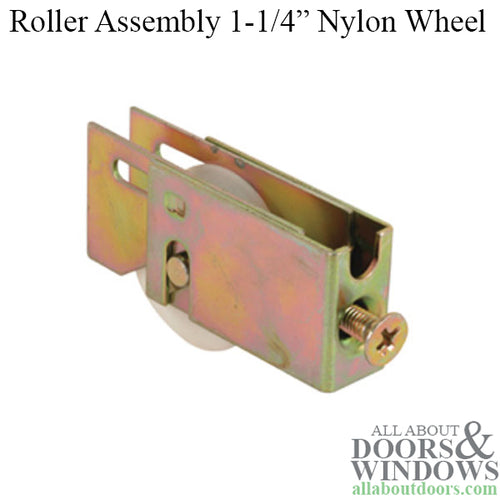 Sliding Door Roller Assembly for Better-Bilt Doors with Adjustable Steel U Tab Housing 1.25 Inch Nylon Ball Bearing Wheel Diameter - Sliding Door Roller Assembly for Better-Bilt Doors with Adjustable Steel U Tab Housing 1.25 Inch Nylon Ball Bearing Wheel Diameter