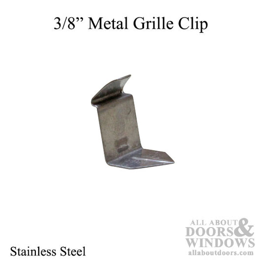 Discontinued - Old Style Metal Grille Clip with Tab - Stainless Steel