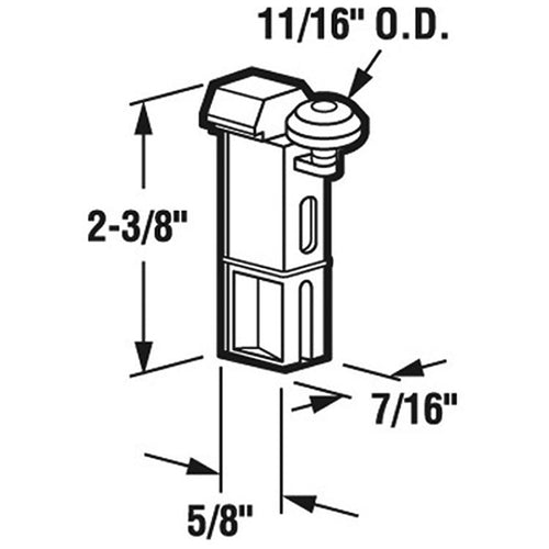 Top Hung Nylon Roller Assembly with 11/16