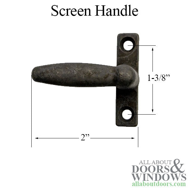 Stone River Bronze Screen Handle - Dark Bronze - Stone River Bronze Screen Handle - Dark Bronze