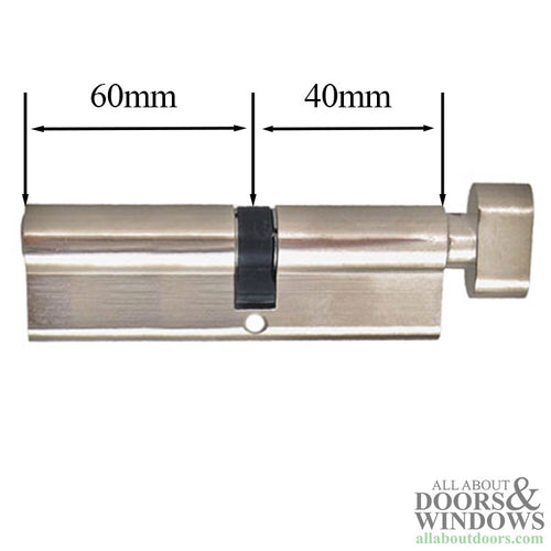 Euro Profile Cylinder, Nickel, 360 degree, Offset 40mm Interior, 60mm Exterior, ER2D Key type - Euro Profile Cylinder, Nickel, 360 degree, Offset 40mm Interior, 60mm Exterior, ER2D Key type