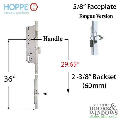 Hoppe 16mm Manual 60/92 Gear, Tongue at 29.65