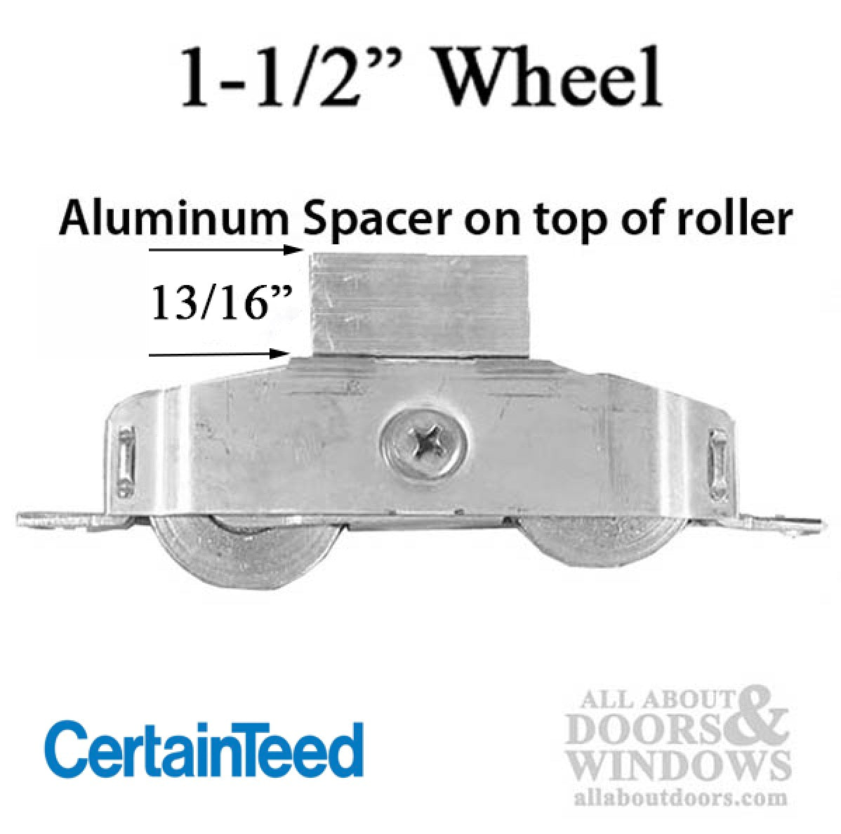 Certainteed Tandem 1-1/2 inch Roller Assembly with support bracket - Certainteed Tandem 1-1/2 inch Roller Assembly with support bracket