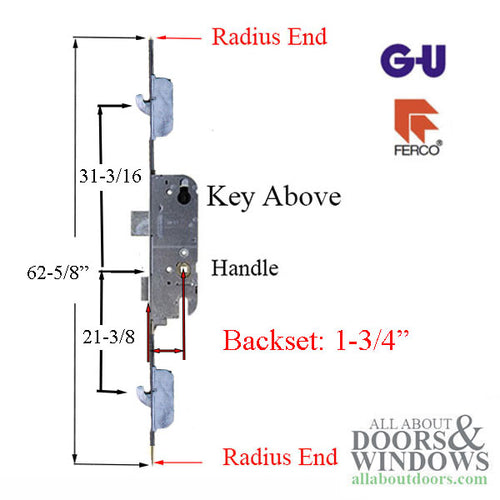 16MM SECURY SH2 RHINO WITH RADIUS ENDS AND ANTI-SLAM DEVICE FOR LATCH, 45/92, 6'-8