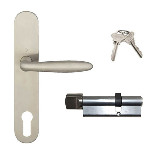 Hoppe Verona active E1800F/353/KE  2-1/4" door - Brushed Stainless Steel