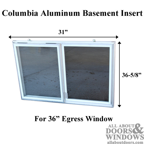 C-310-36 Aluminum Basement WINDOW Insert, Dual Pane Glass - C-310-36 Aluminum Basement WINDOW Insert, Dual Pane Glass