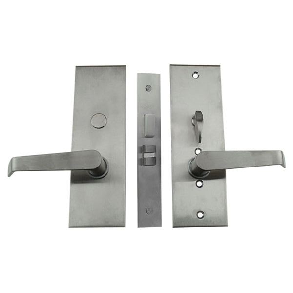 Marks Privacy Lever and Plate Mortise Lockset Left Hand Reverse Satin Chrome - Marks Privacy Lever and Plate Mortise Lockset Left Hand Reverse Satin Chrome