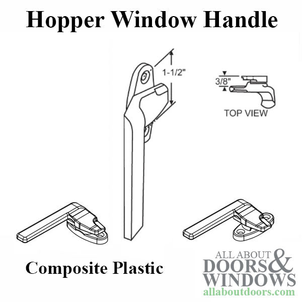 Hopper Window Handle, Composite Plastic - Hopper Window Handle, Composite Plastic