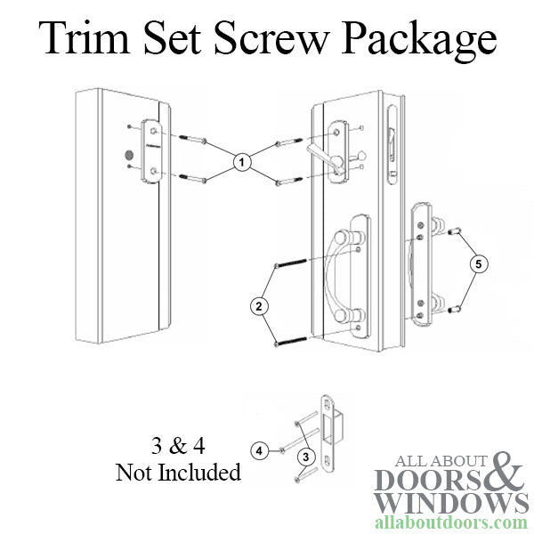 Gliding Door Trim Set Screw Package - Black - Gliding Door Trim Set Screw Package - Black