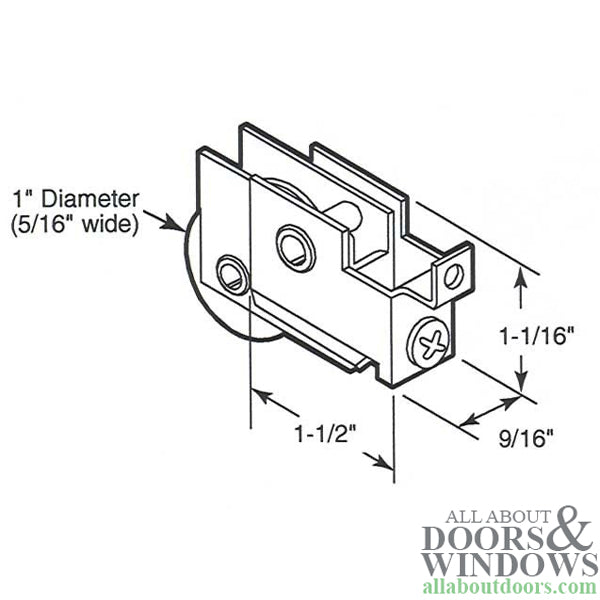 Sliding Door Roller With F Tab Housing 1 Inch Steel Wheel - Sliding Door Roller With F Tab Housing 1 Inch Steel Wheel