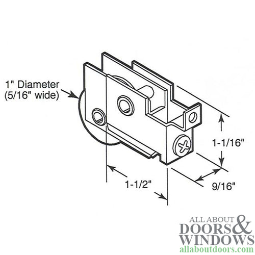 Sliding Door Roller With F Tab Housing 1 Inch Steel Wheel - Sliding Door Roller With F Tab Housing 1 Inch Steel Wheel