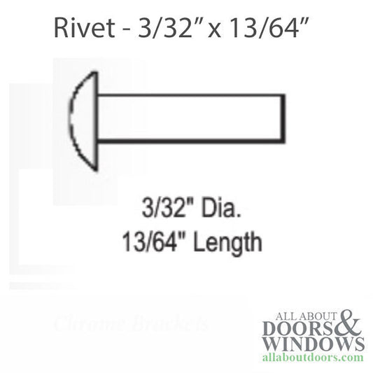 Rivet, 3/32 x 13/64, 75 Series Accessory used with 75503