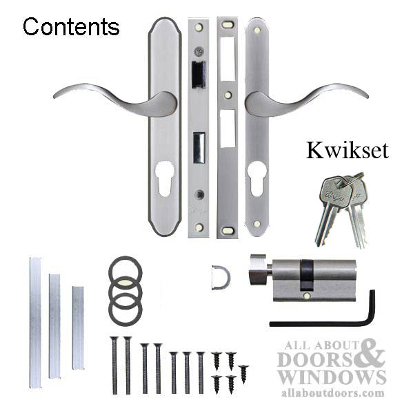 Euro Mortise Lock, Off Center Cylinder, 7/8 inch Backset - Choose Color - Euro Mortise Lock, Off Center Cylinder, 7/8 inch Backset - Choose Color