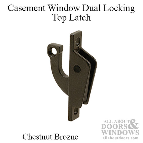 Casement Window Top Locking Latch, Tie Bar, 2-3/8 Inch Screw Spacing - Chestnut Bronze - Casement Window Top Locking Latch, Tie Bar, 2-3/8 Inch Screw Spacing - Chestnut Bronze