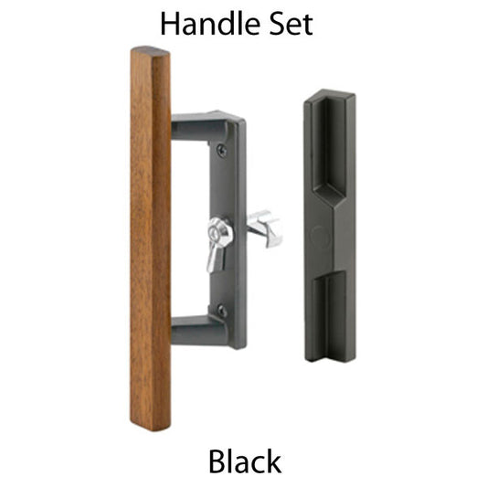 Sliding Patio Door Handle Black Metal With Wood Trim Sliding Patio Door Handle