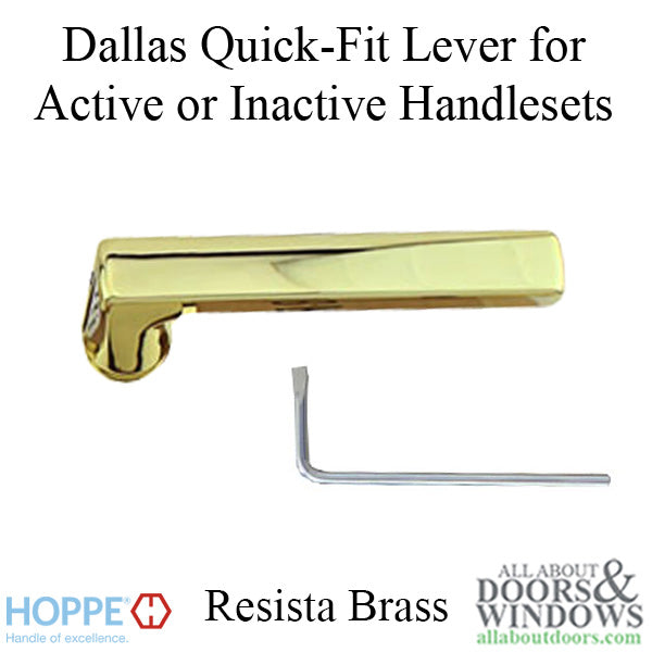 Dallas Lever Handle for Active/Inactive Handlesets - Resista Brass - Dallas Lever Handle for Active/Inactive Handlesets - Resista Brass