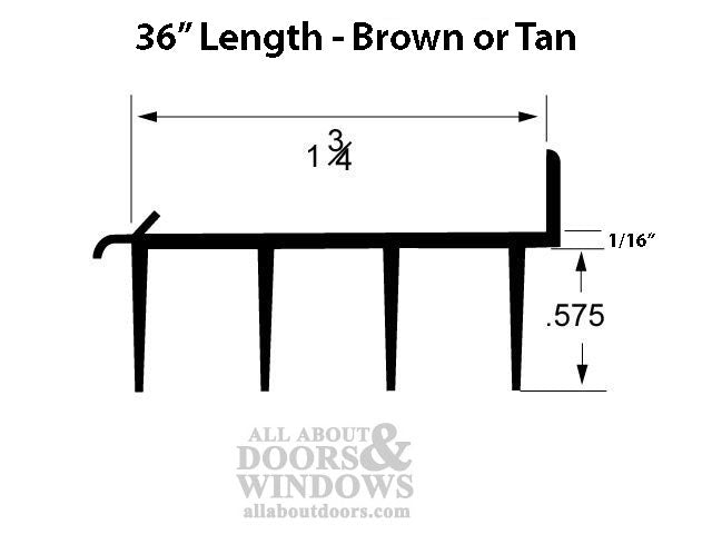 Door Bottom / Sweep, Staple-On, 36 In - Door Bottom / Sweep, Staple-On, 36 In